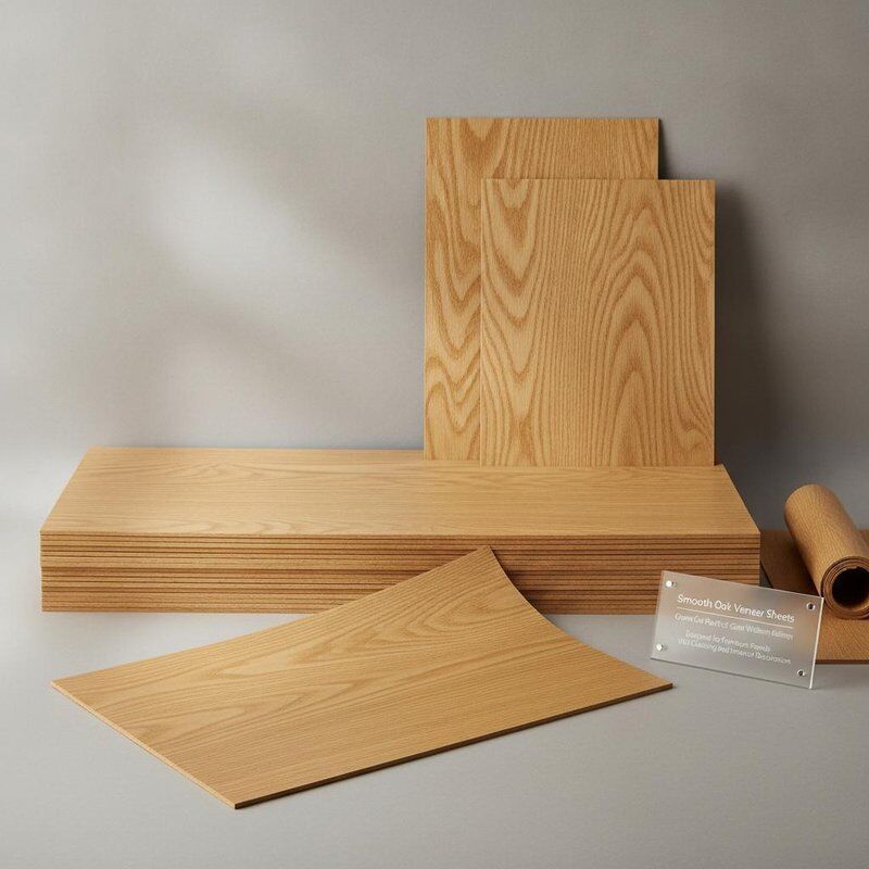 Smooth Oak Veneer Sheets Crown Cut Plain Cut Grain Width 100mm 640mm Designed for Furniture Panels Wall Cladding and Interior Decoration